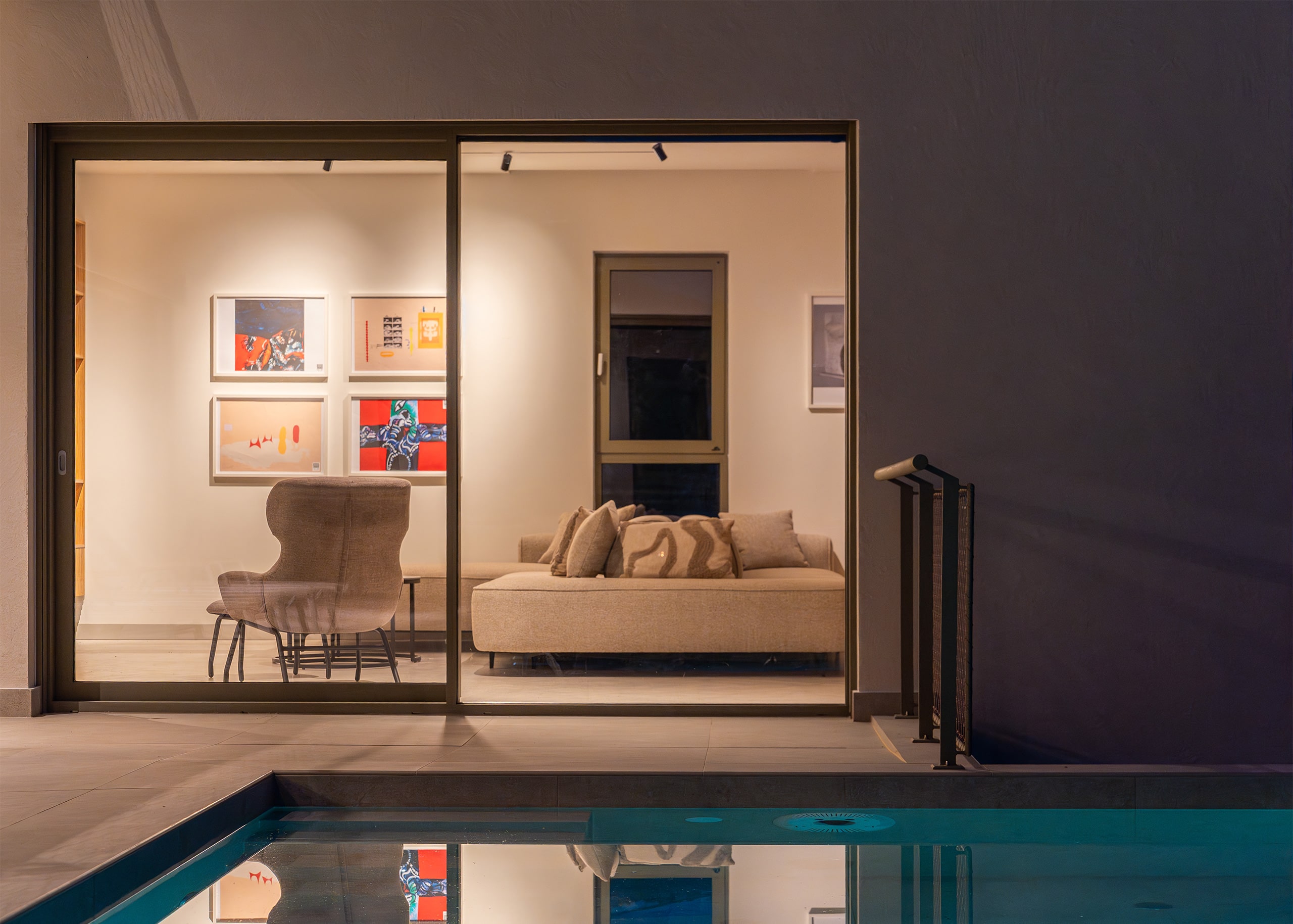 View from a swimming pool at Villa Ladeti Sereno
